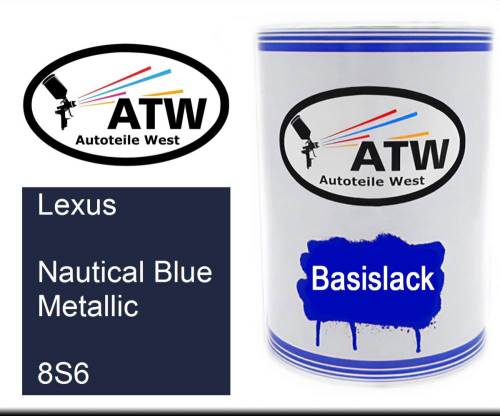 Lexus, Nautical Blue Metallic, 8S6: 500ml Lackdose, von ATW Autoteile West.